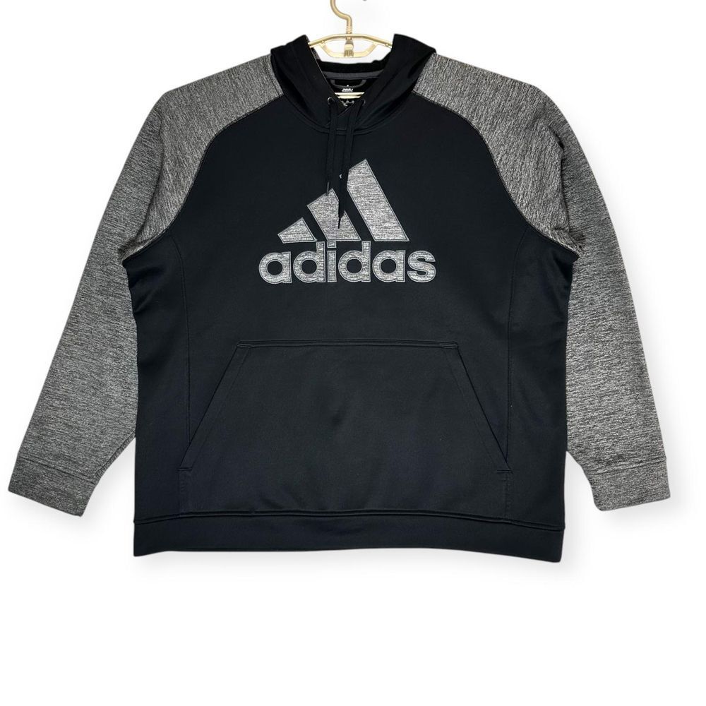 Adidas Sweatshirt Mens Black Training‎ Essentials Tech Hoodie Climawarm Size 2XL